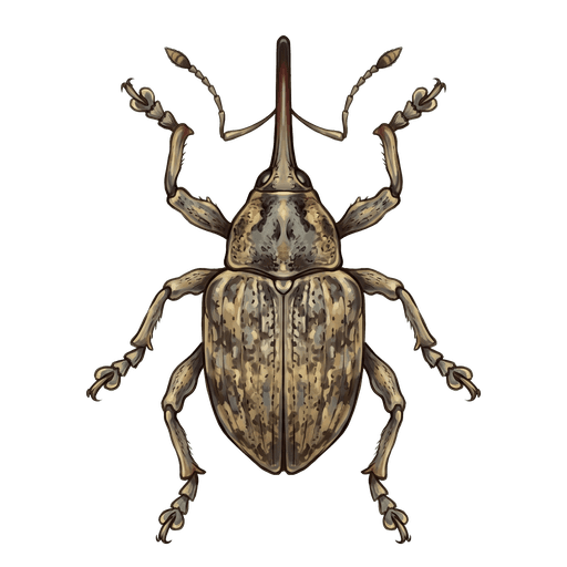 An illustration of a Acorn Weevil, Curculio glandium