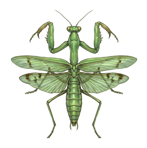 An illustration of a European mantis, Mantis religiosa