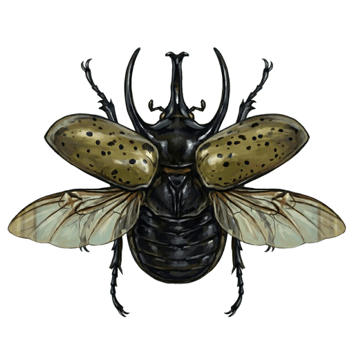 An illustration of a Hercules Beetle, Dynastes hercules