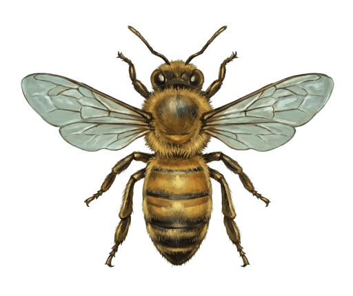 An illustration of a Honey Bee, Apis mellifera