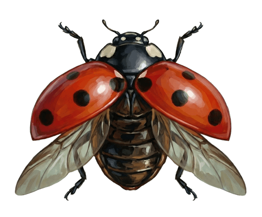 An illustration of a Seven-spot Ladybird, Coccinella septempunctata