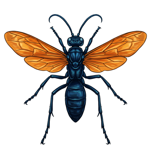 An illustration of a Tarantula Hawk Wasp, Pepsis grossa