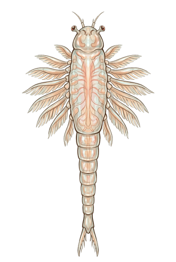 An illustration of a Vernal Pool Fairy Shrimp, Branchinecta lynchi